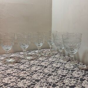 Pfaltzgraff American Originals Clear Water Goblets Set of 6 Vintage Stemware Lot